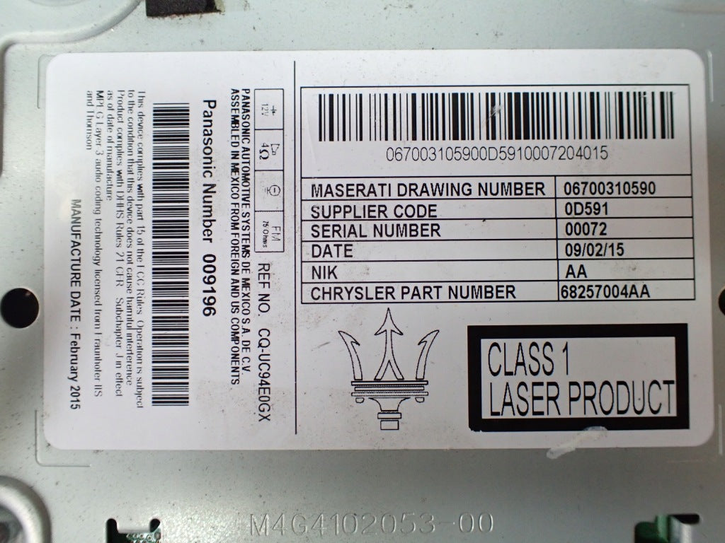 Panel Klimatyzacji Maserati Quattroporte 2015