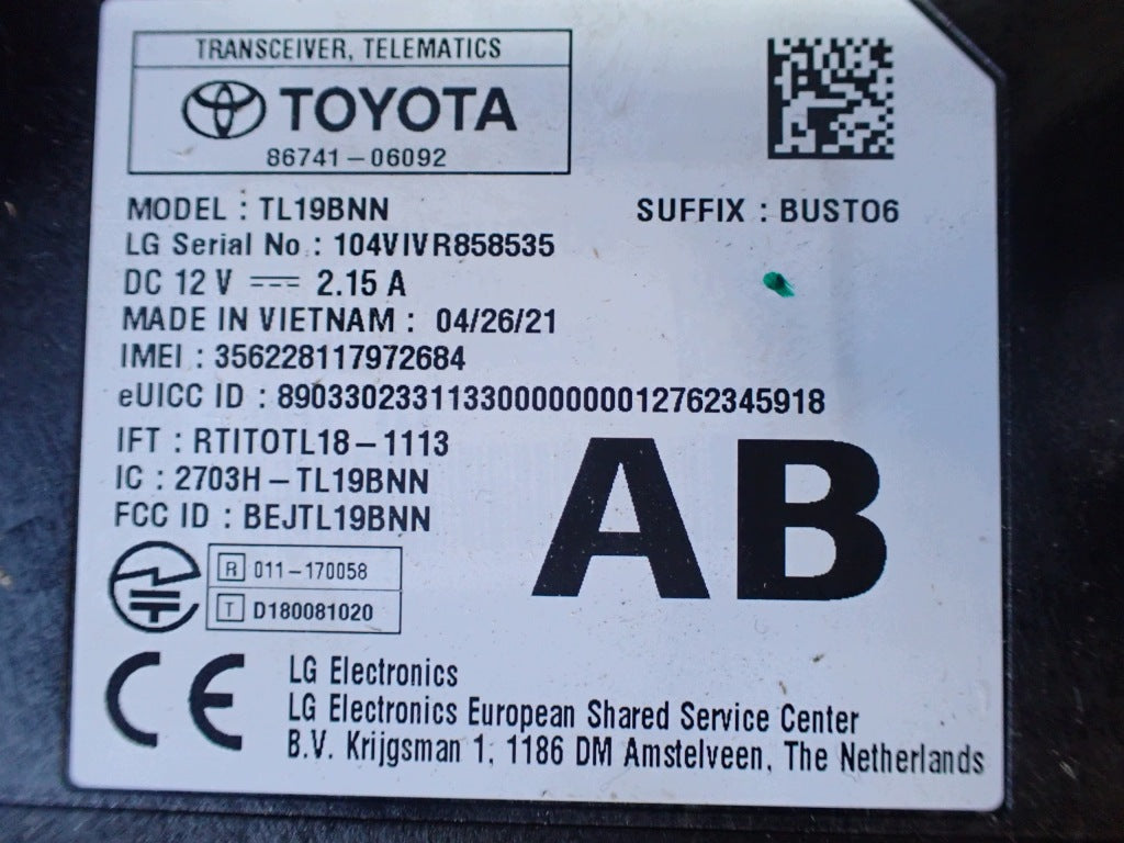 Moduł Komunikacji Telematic Toyota Sienna XL40 2021