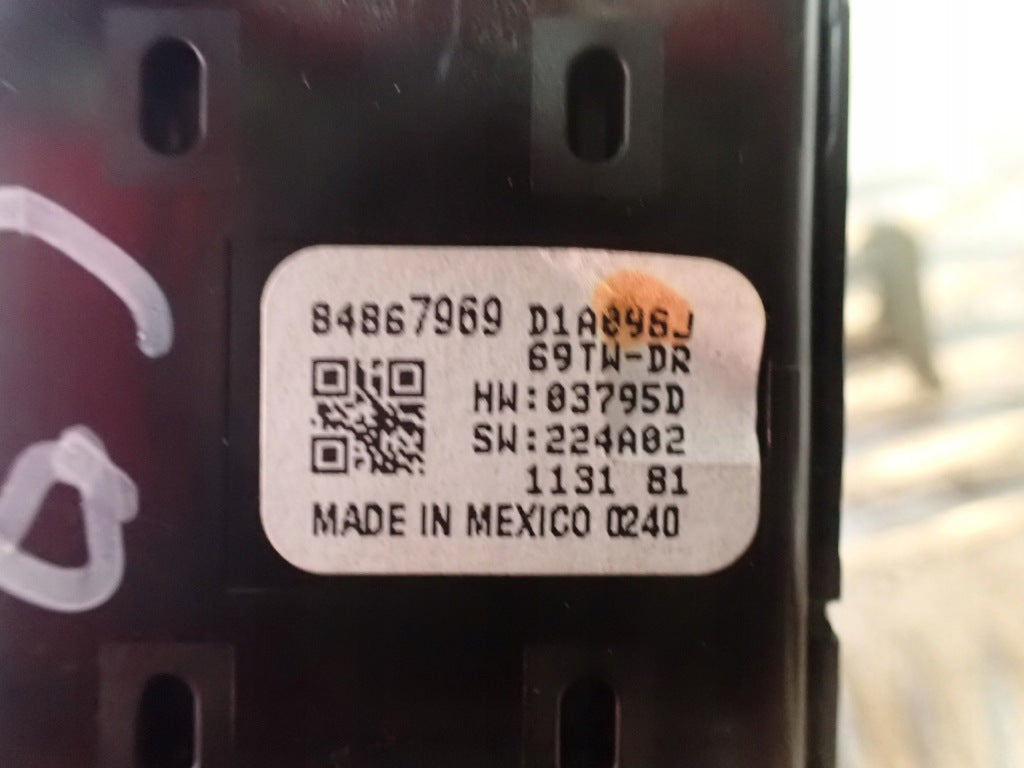 Window Mirror Switch Panel Chevrolet Corvette C8 Coupe Targa 2020-