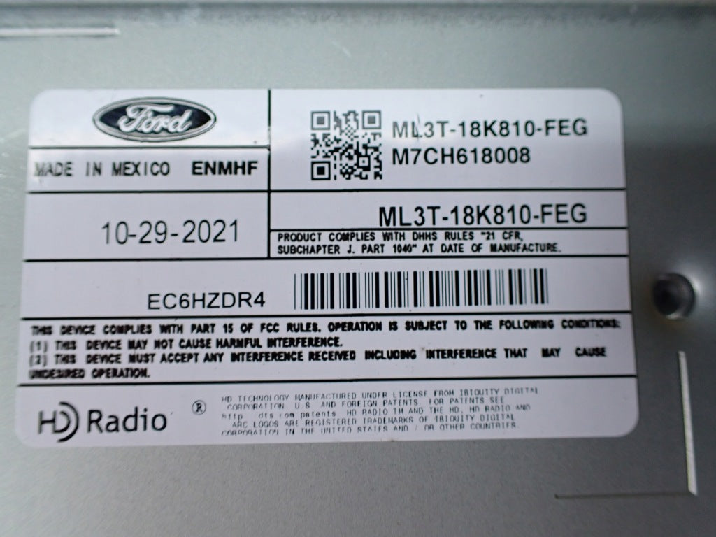 Radio Module Radio Receiver Sync4 Ford F150 Lariat 2021-