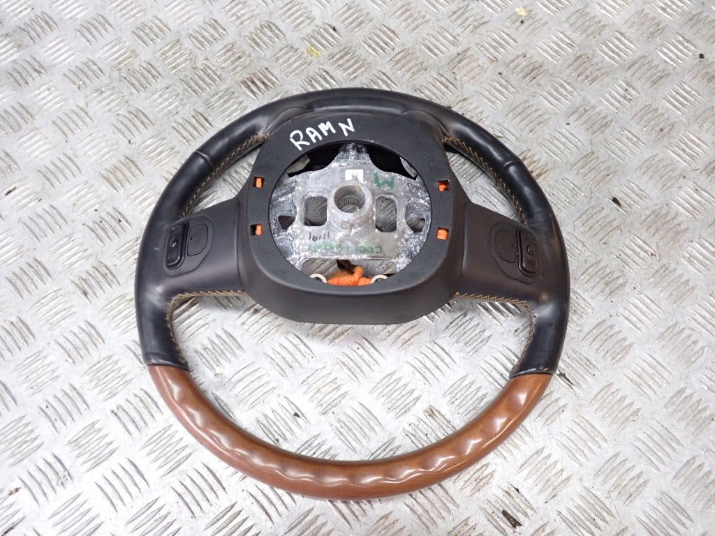 Heated Leather Wooden Steering Wheel Dodge RAM V Lonhorn 19-