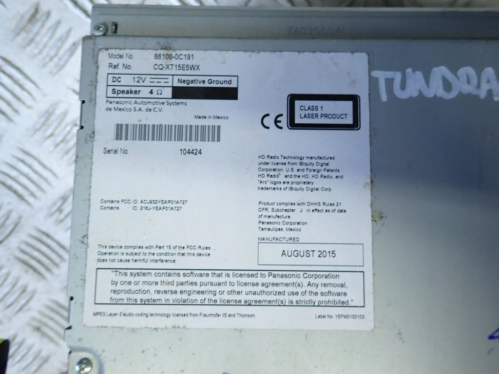 Radio Nawigacja Wyświetlacz LCD Toyota Tundra 2016