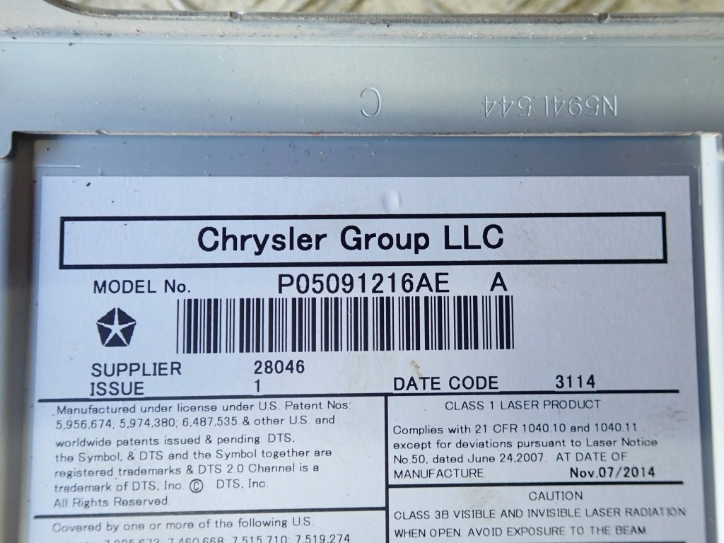 Dodge Durango Jeep WK2 Blue-Ray DVD Player