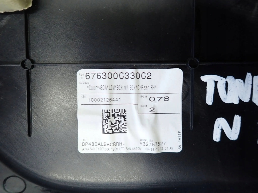 Right Rear Door Panel Toyota Tundra 2016