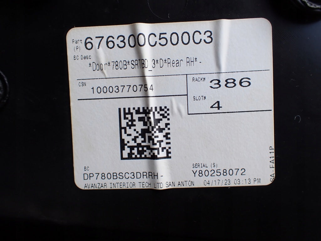 Door Panel Trim Right Rear Toyota Tundra 2022-