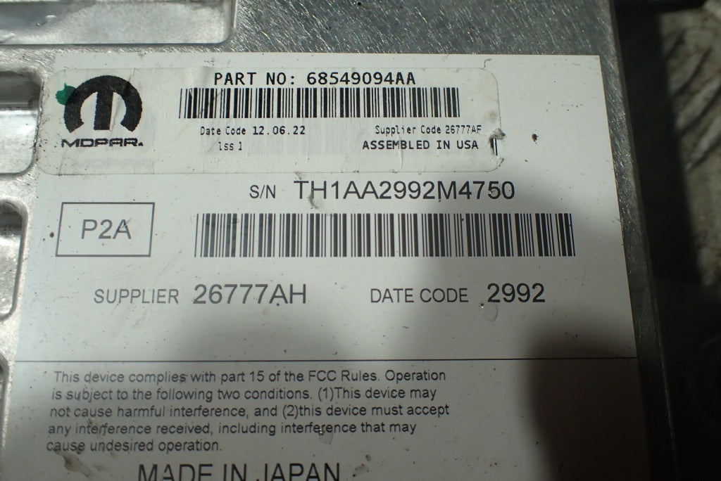 Jeep Grand Cherokee WL Radio Amplifier 2021-